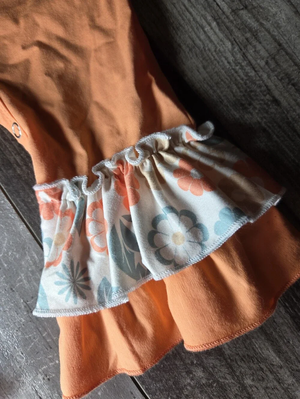 Marie Nicole Orange Animal Dump Truck Embroidered Romper 0–3M NWOT